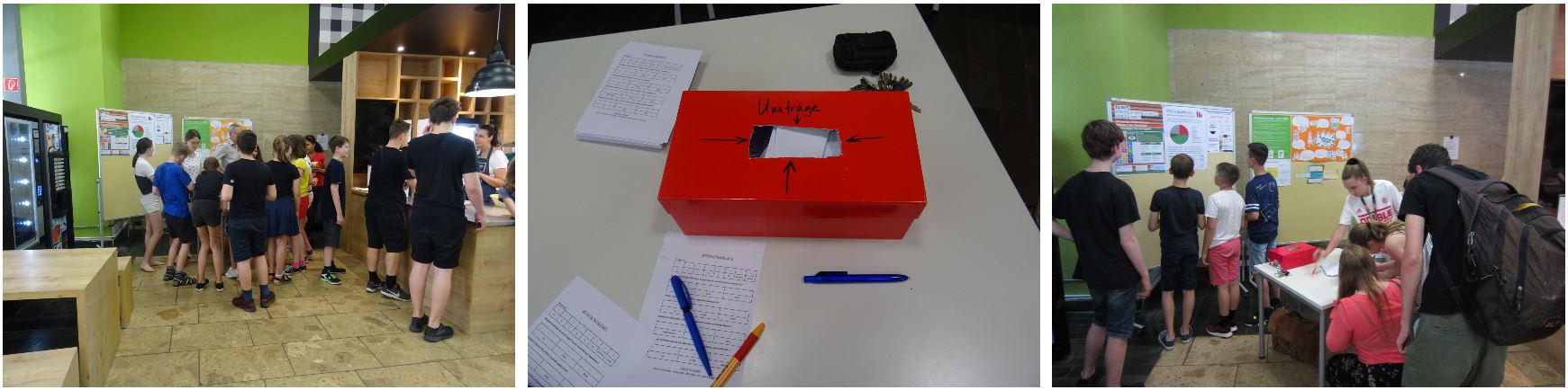 A group of students carried out a poll and informed students about the link between CO2 emission and food consumption.
