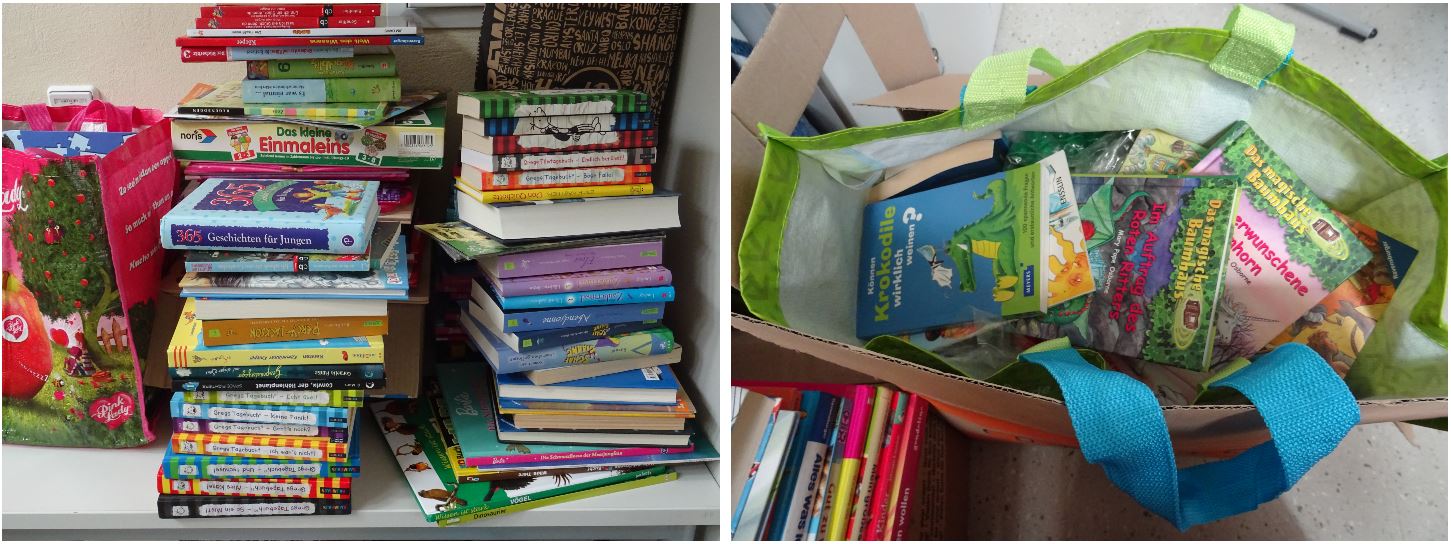 Another group organized a book donation for the "Johanna" students.